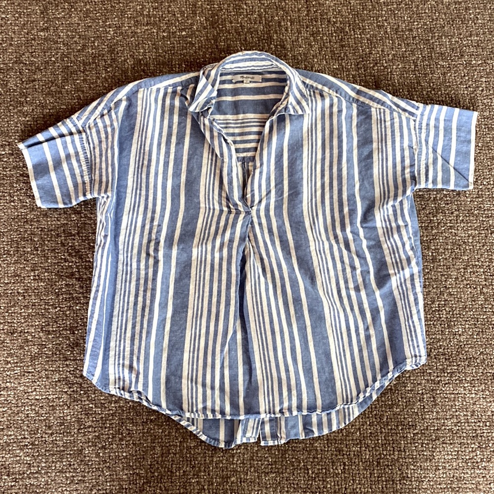 Madewell Blue and White Striped Top